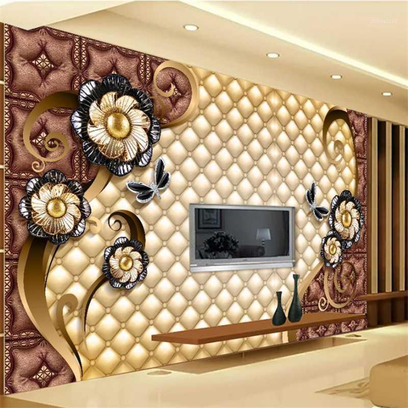 

Custom 3D wallpaper black dahlia soft bag jewelry TV background wall living room bedroom restaurant moisture wall paper1, As pic