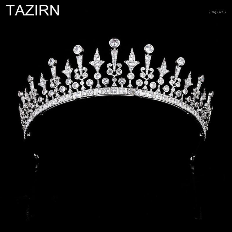 

Hair Clips & Barrettes Romantic Princess Tiaras Zircon Crowns Sweet Party Accessories 3A Headband CZ Bride Wedding Headpieces 2022 Headwear, Golden;silver