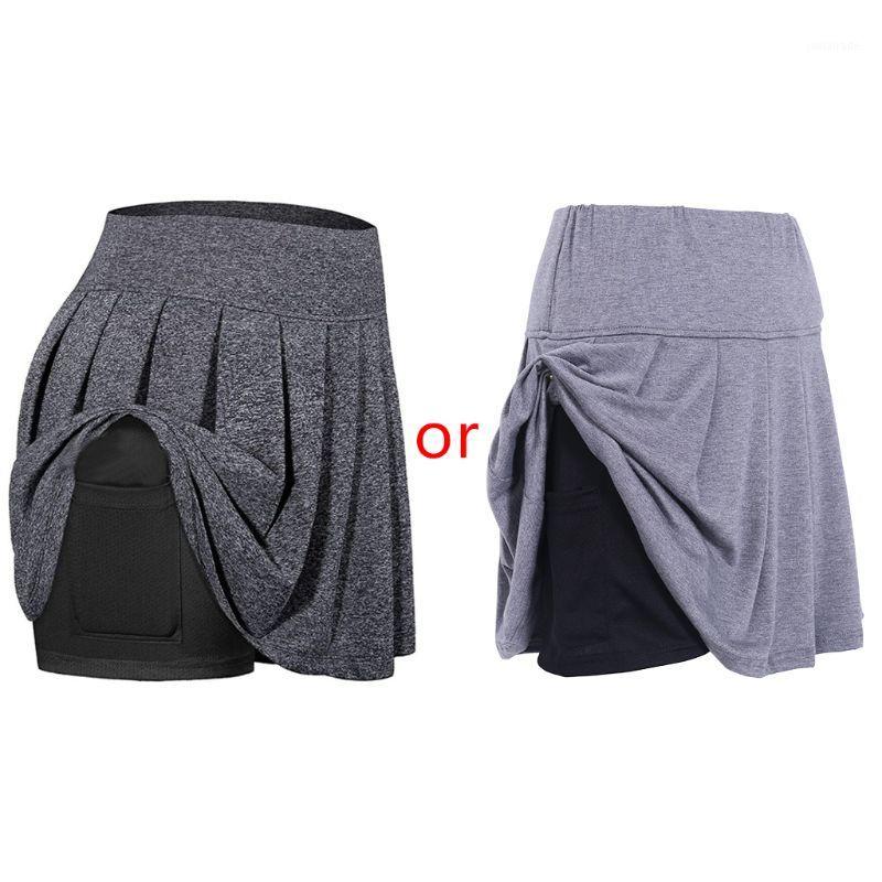 

Women' Shorts Women Sport Pleated Golf Skort High Waist 2-In-1 Tennis Skirt With Pocket1, Black