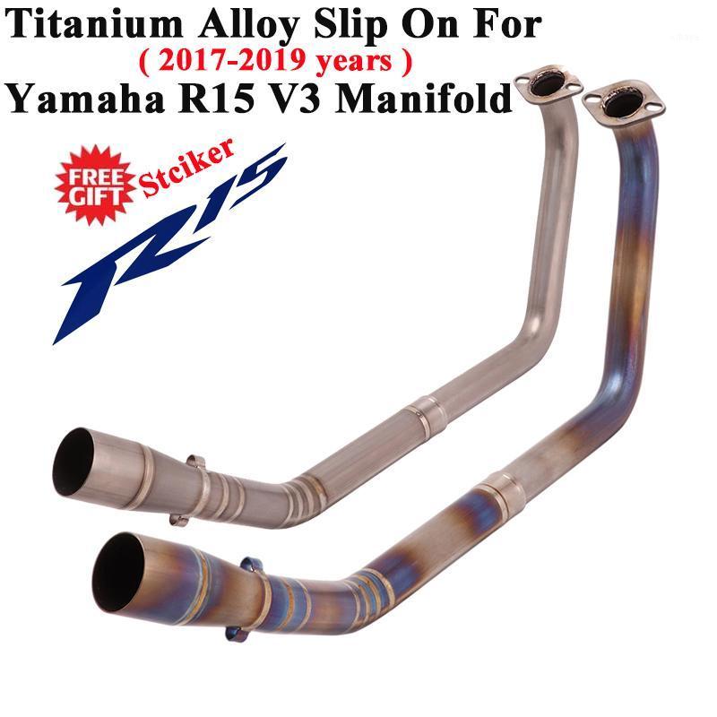 

Slip On For R15 V3 YZF-R15 2020 2020 Motorcycle Exhaust Escape Modified Moto Titanium Alloy Front Middle Link Pipe1
