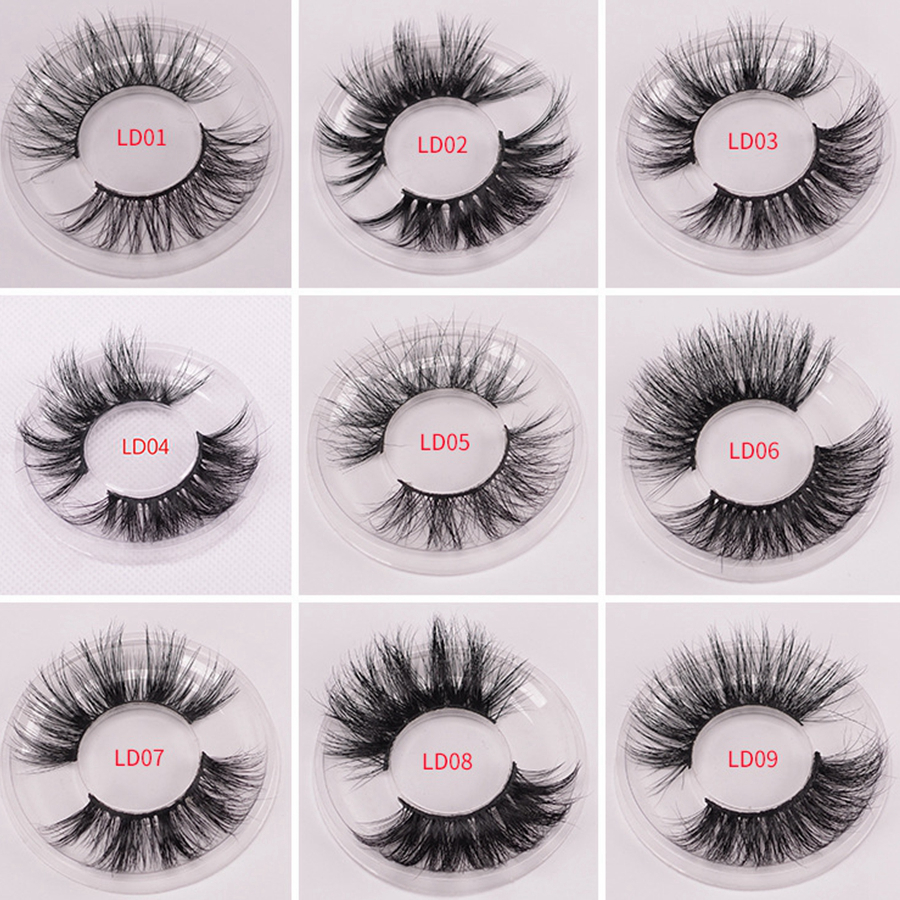 

5D 25mm Mink False Lashes 3D Mink Eyelash Long Thick Mink Lashes Handmade False Eyelash Eye Makeup Tools 15 Styles