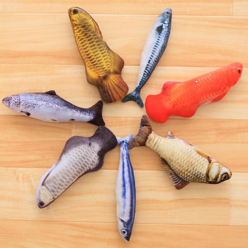 

Pet Cats Playing Toy Fish 20cm Length Cat Mint Plush Fabric Simulation Fishes