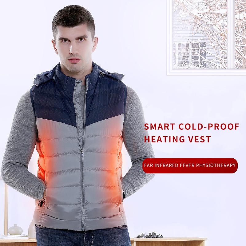 

Men's heated vest USB smart constant temperature heating men's casual vest, As pic