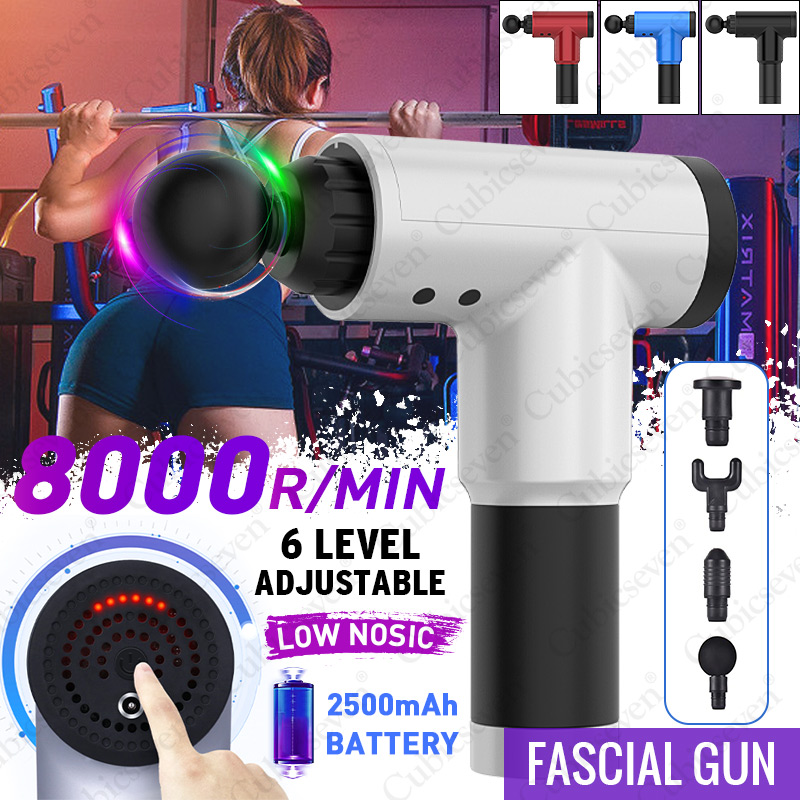 

USB Massage Gun No LED Touch Screen Button 6 Gears Muscle Massager Handheld Deep Muscle Pain Sport Massage Machine Relax Body Slimming
