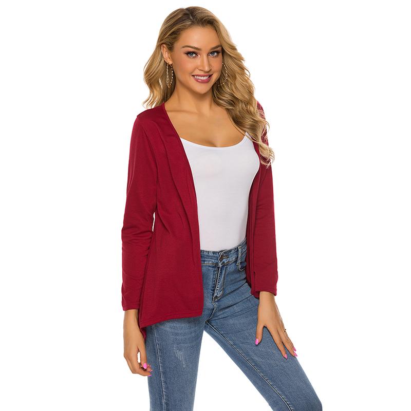 

2021 Spring Autumn New Women Long Sleeve Sweater Casual Solid Color Cardigans Sweaters Fashion Loose Irregular Coat Sweater, White