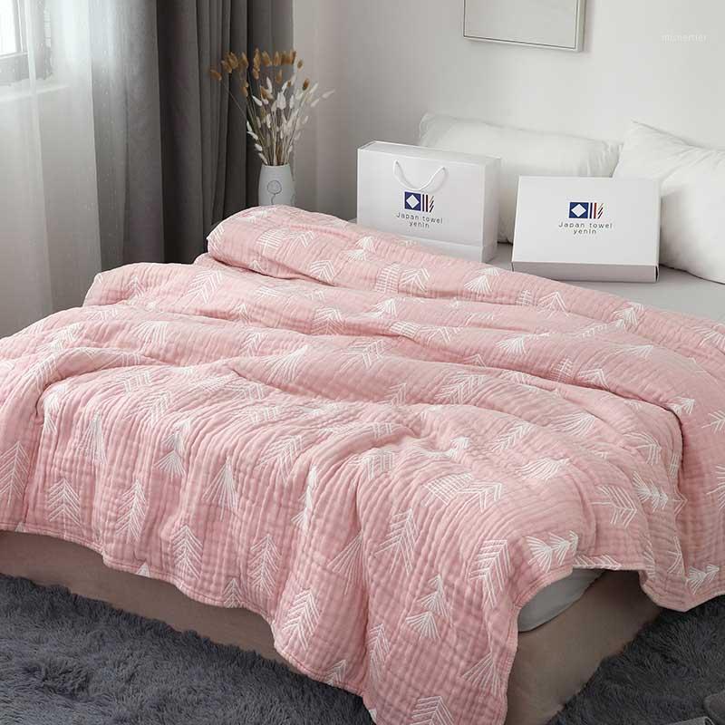 

Children Adults 6 Layer Cotton Gauze Muslin Travel Blanket Airplane Home Soft Summer Nap Throw Coverlet For Sofa Or Bed1