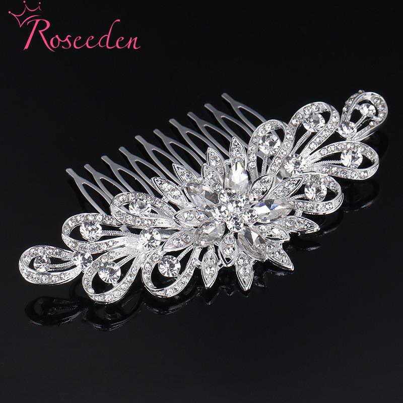 

Wedding Hair Comb flower Rhinestone hair accessories for Bridesmaids Engagement Parties wedding jewelry RE875