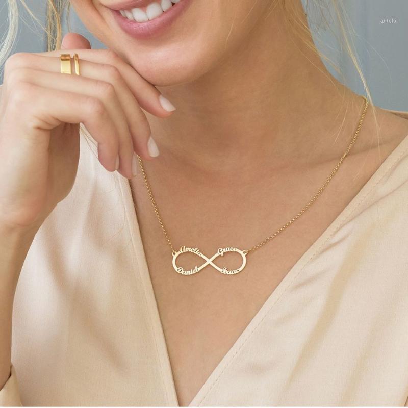 

3UMeter Couples Name Pendant Necklace Stainless Steel Name Necklace Eternal Mother's Day Custom Gift1
