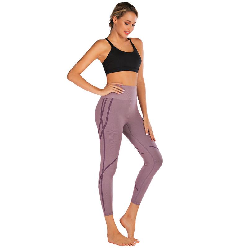 

Sport Tights Seamless Yoga Pants For Women Gym Wear High Waist Solid Breathable Workout Jogging Femme Trouers, Black