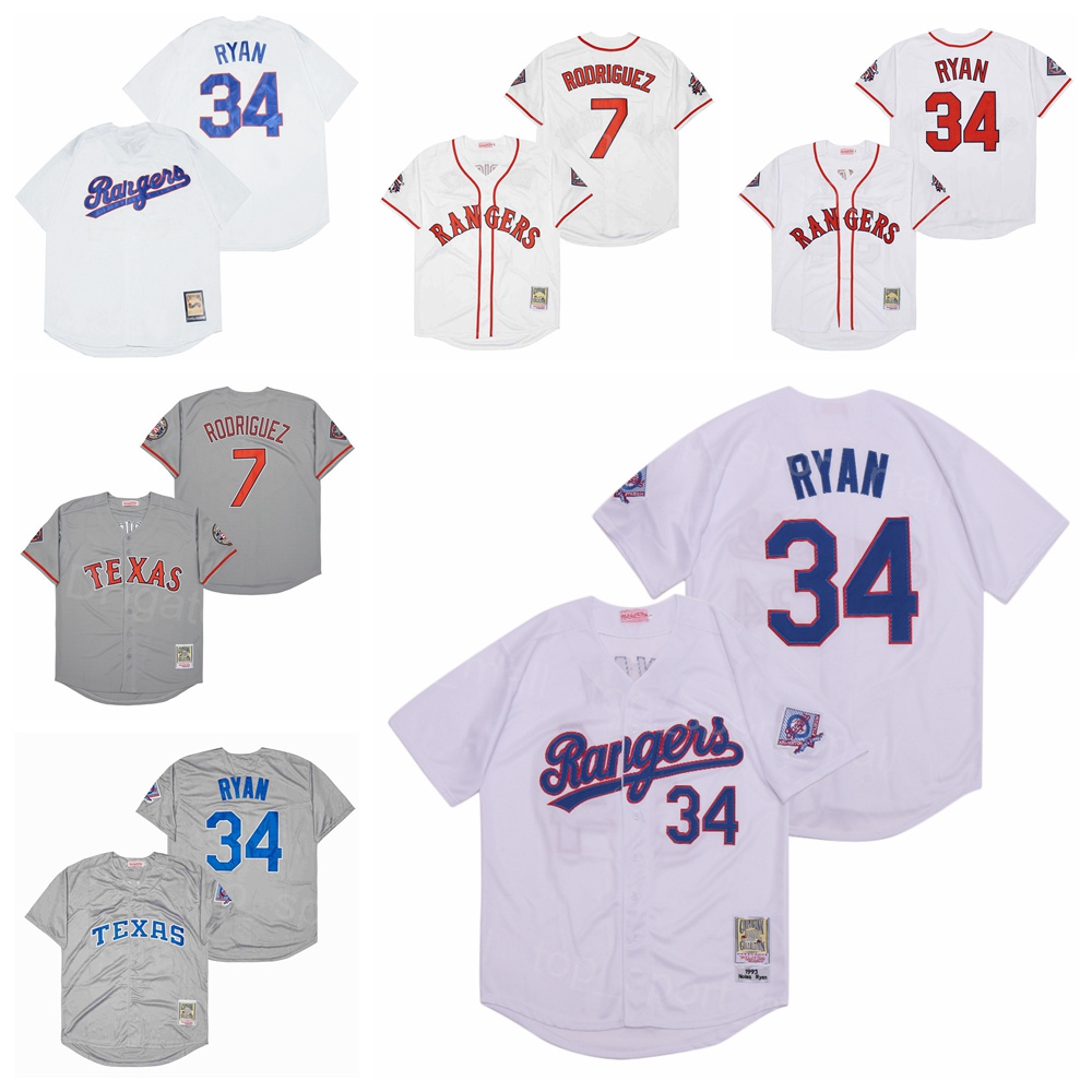 

Men 1993 Vintage Baseball Retro 7 Ivan Rodriguez Jersey Sale 34 Nolan Ryan Team Color White Grey Retire Cooperstown Cool Base For Sport Fans All Stitched Good Quality, 7 white