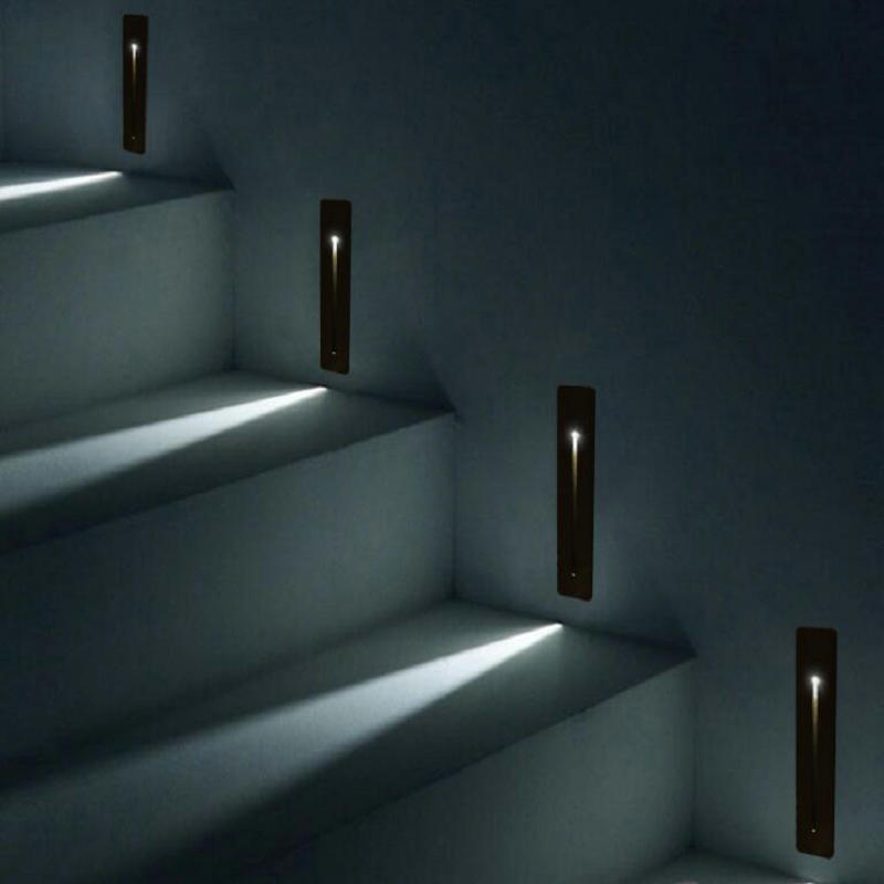 

Recessed 3W LED Stair Light Rectangle AC85-265V Indoor led wall Sconce lighting Stairs Step stairway Hallway staircase lamp