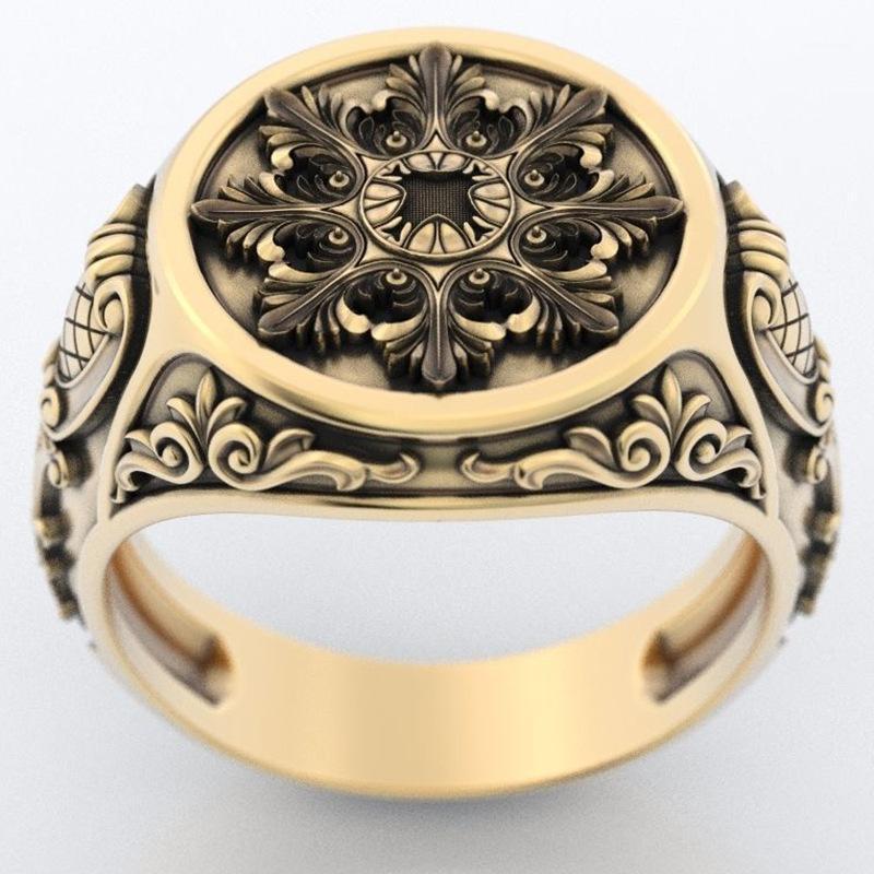 

Men's 925 Silver Vintage Domineering Ring 18k Yellow Gold Plated Rose Gold Ring Gift Jewelry Wholesale1
