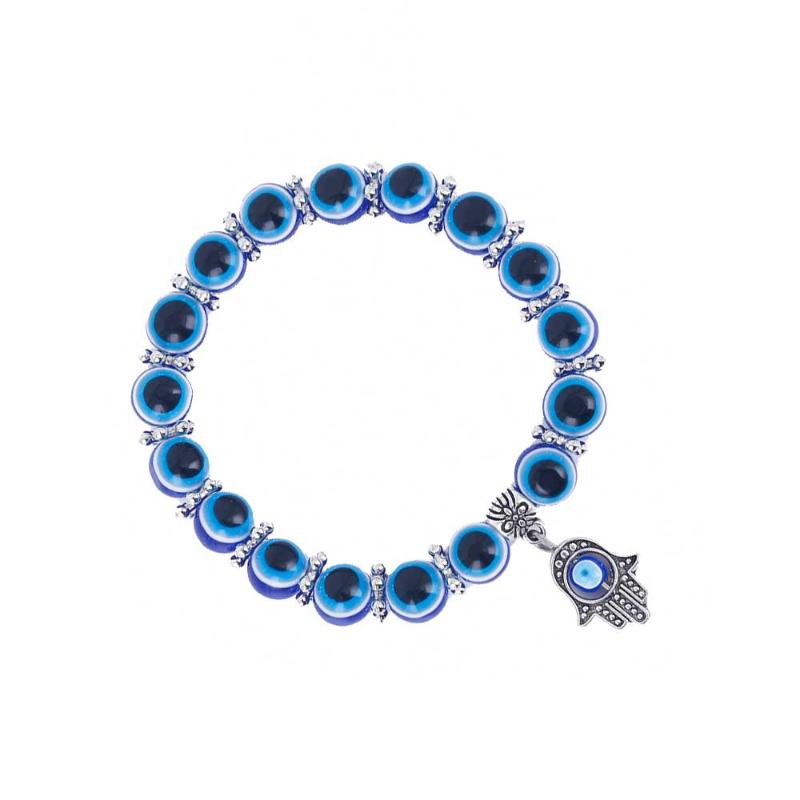 

1PC Evil Eye Beads Elastic Bracelet Jewelry Vintage Handmade Hamsa Fatima Bangle Friendship Bracelets Natural Stone Bracelet