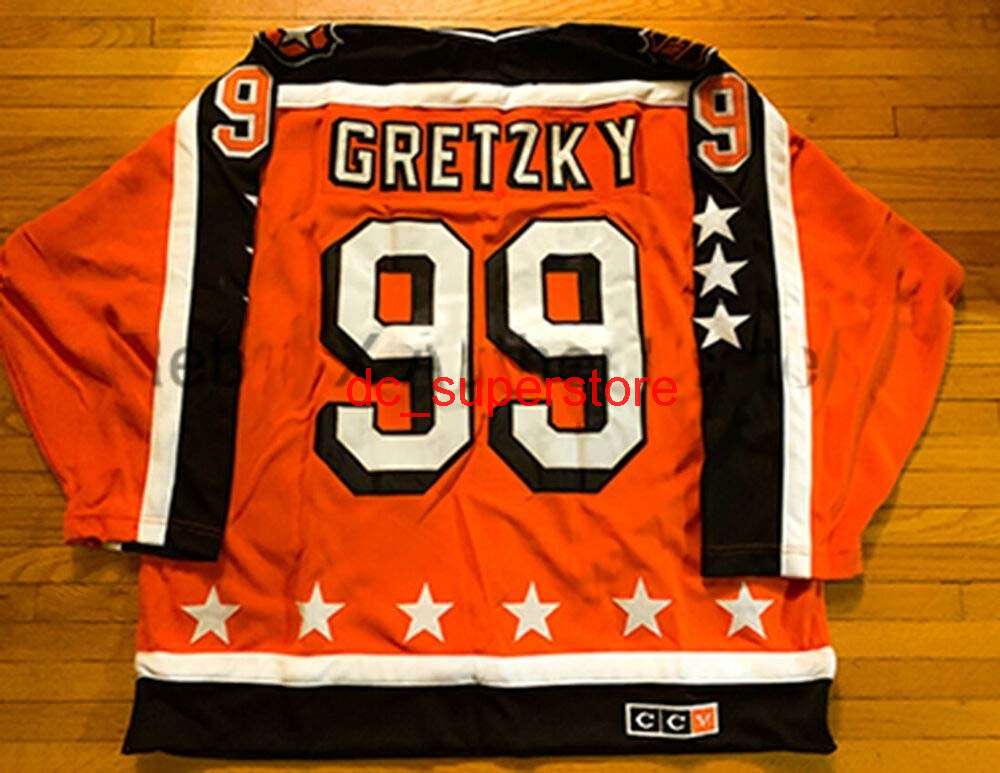 

cheap custom CCM VINTAGE WAYNE GRETZKY ALL STAR HOCKEY JERSEY Stitch add any number name MEN KID HOCKEY JERSEYS -5XL, Orange