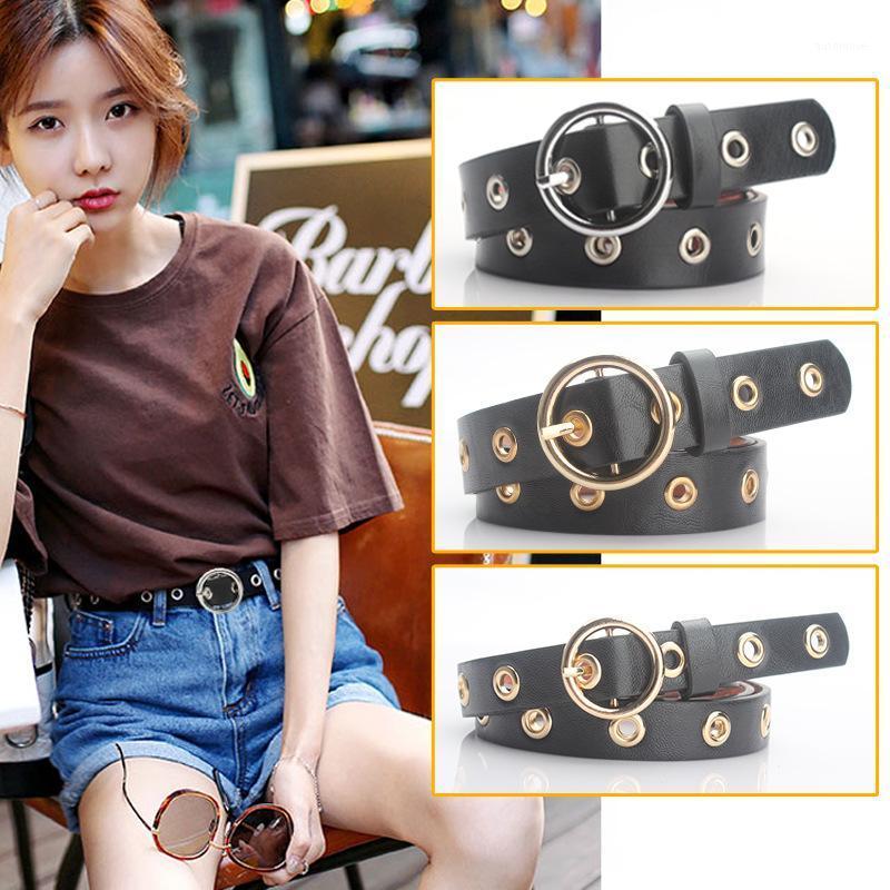 

Belt Female Simple Korean Decorative Belt Female Fashion Leather Casual Tide Student General Skirt Jeans 105X2.8CM1, Black