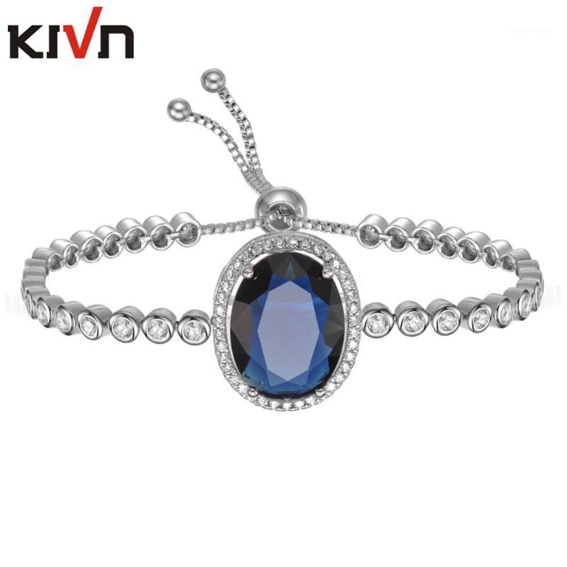 

Charm Bracelets KIVN Fashion Jewelry Pave CZ Cubic Zirconia Adjustable Bolo Wedding Bridal For Women1