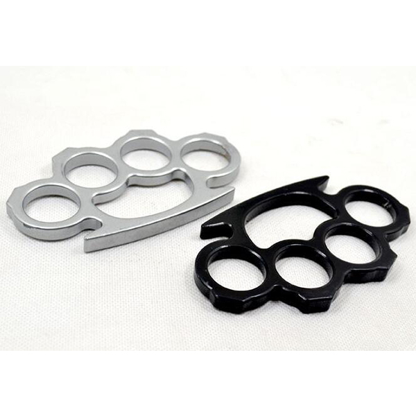 

Silver and Black Thin Steel Brass knuckle dusters,Self Defense Personal Security Women's and Men's self-defense Pendant Self Defense tool