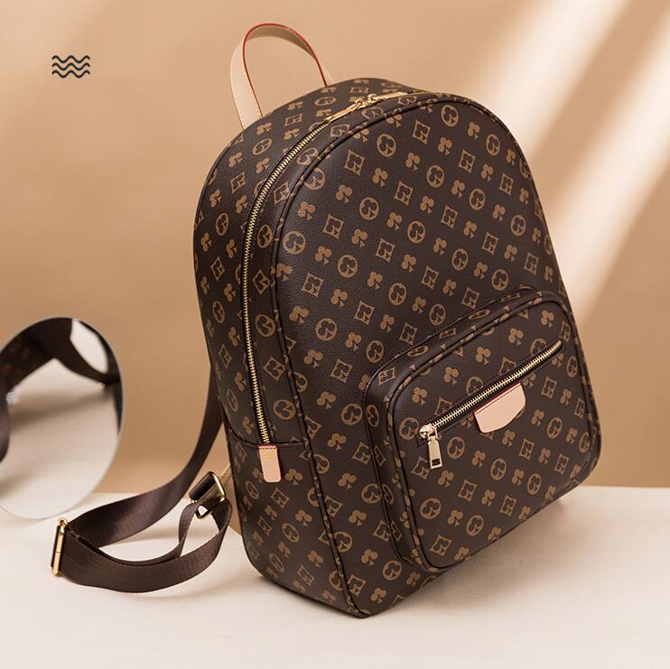 2022 Top Quality new style Luxury design Mens double shoulder backpack brand women's Laptop Bag Large Student Bookbag leather outdoor travel