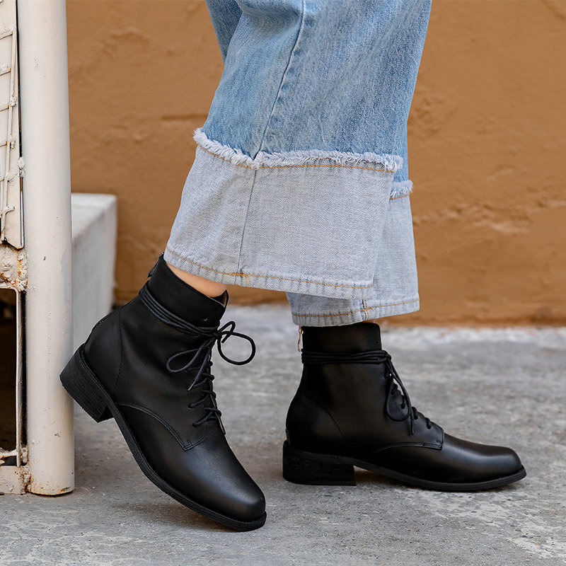 

2021 New Genuine Leather Ankle Autumn Winter for Women Big Size Boots Night Club Party Shoes Woman J9gk, Coffee