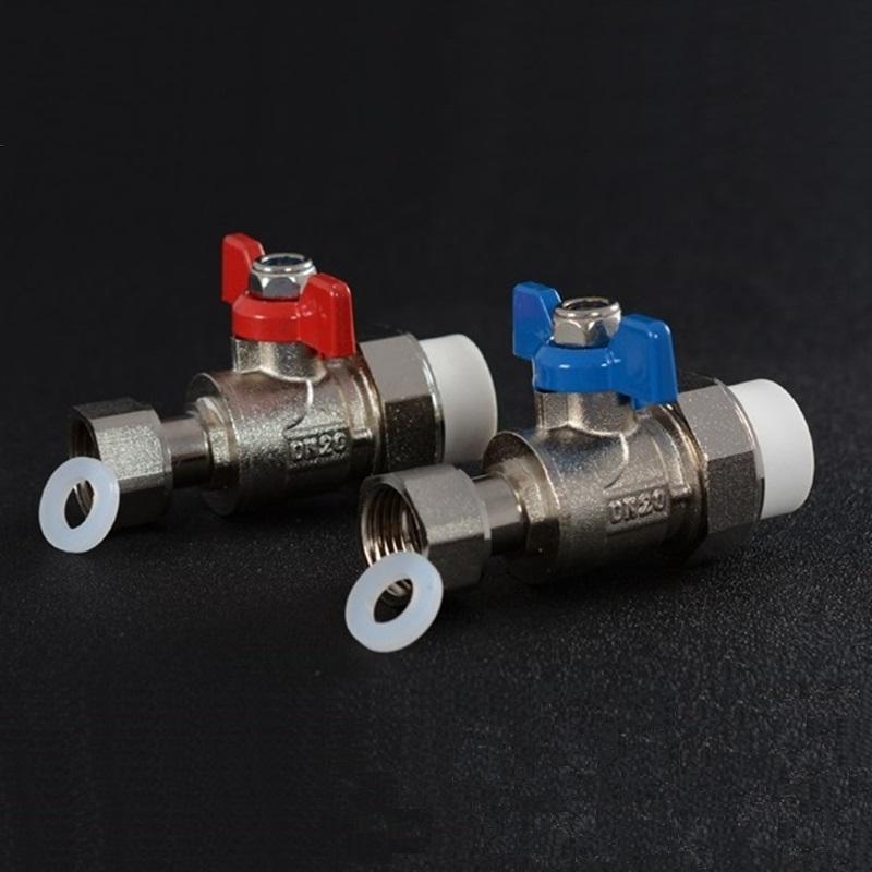

1pcs 1/2" 3/4" Female Thread To 20/25mm Loose Joint PPR Copper Globe Valve Solar Heater Floor Heating Bathroom Tap Water Valve, 1i2 inch-20mm red