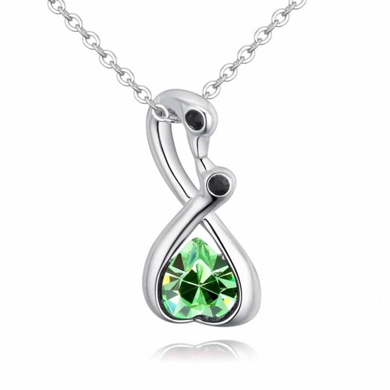 

TRACYSWING New 5 Colors Real Austrian Crystals Fashion Heart Pendant Necklace for Women Valentine Gift Th-130806