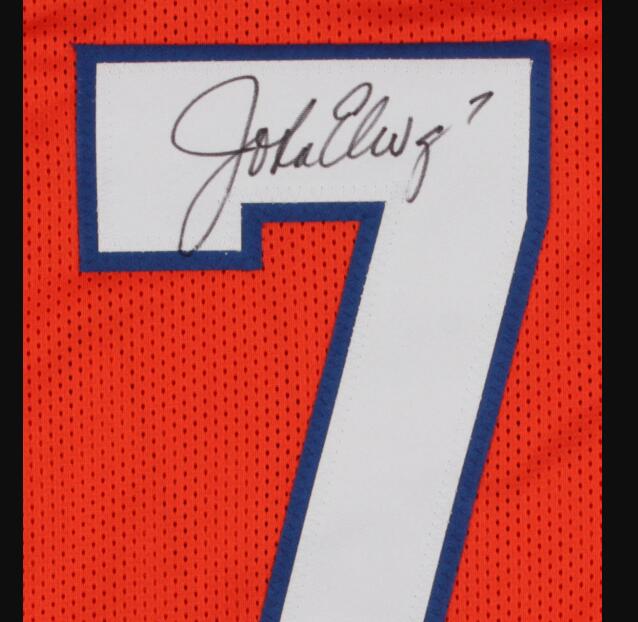 

John Elway high Career Stats Hall Of Fame collection Signed signatured Autographed out door / in door Jersey shirtss shirts, As photo