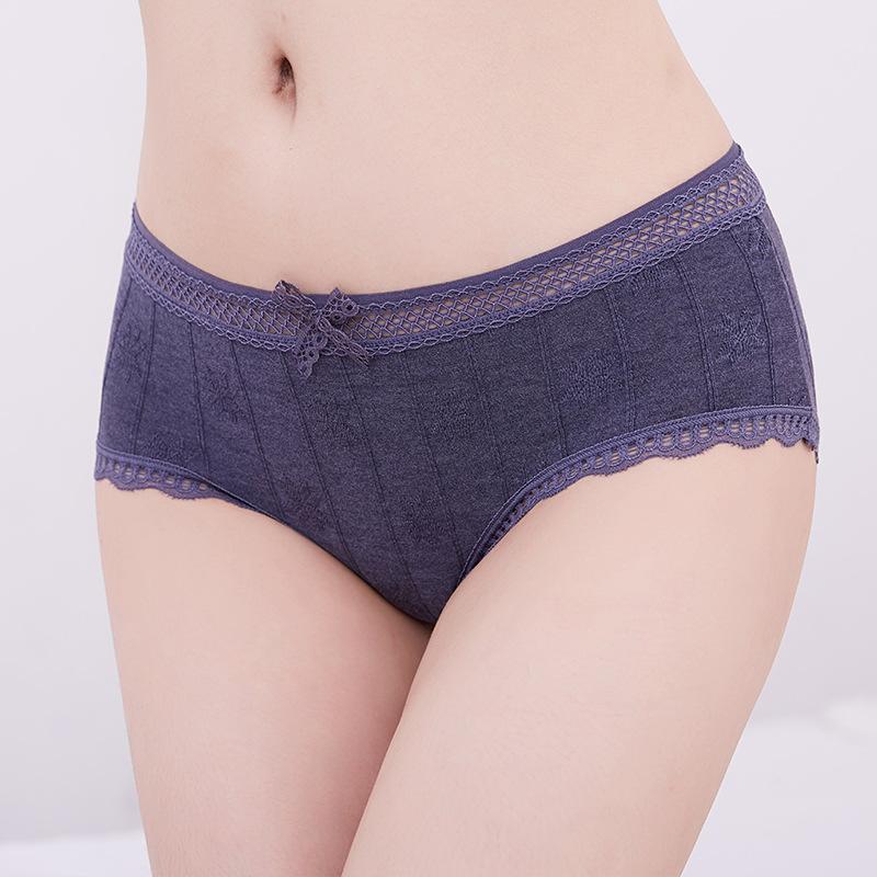 

original pure women's low waist cotton underwear breathable seamless waistless briefs, White