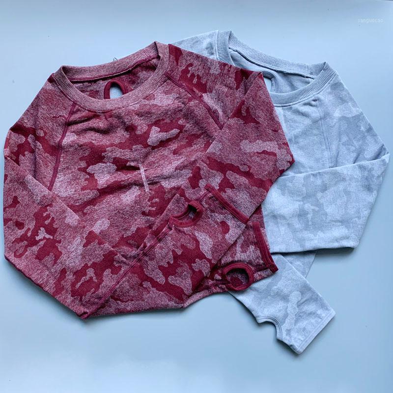 

Nepoagym New Color Camo Seamless Workout Crop Top Stretchy Yoga Tops Women Soft Long Sleeve Workout Shirts Gym Shirt Women1, Berry red
