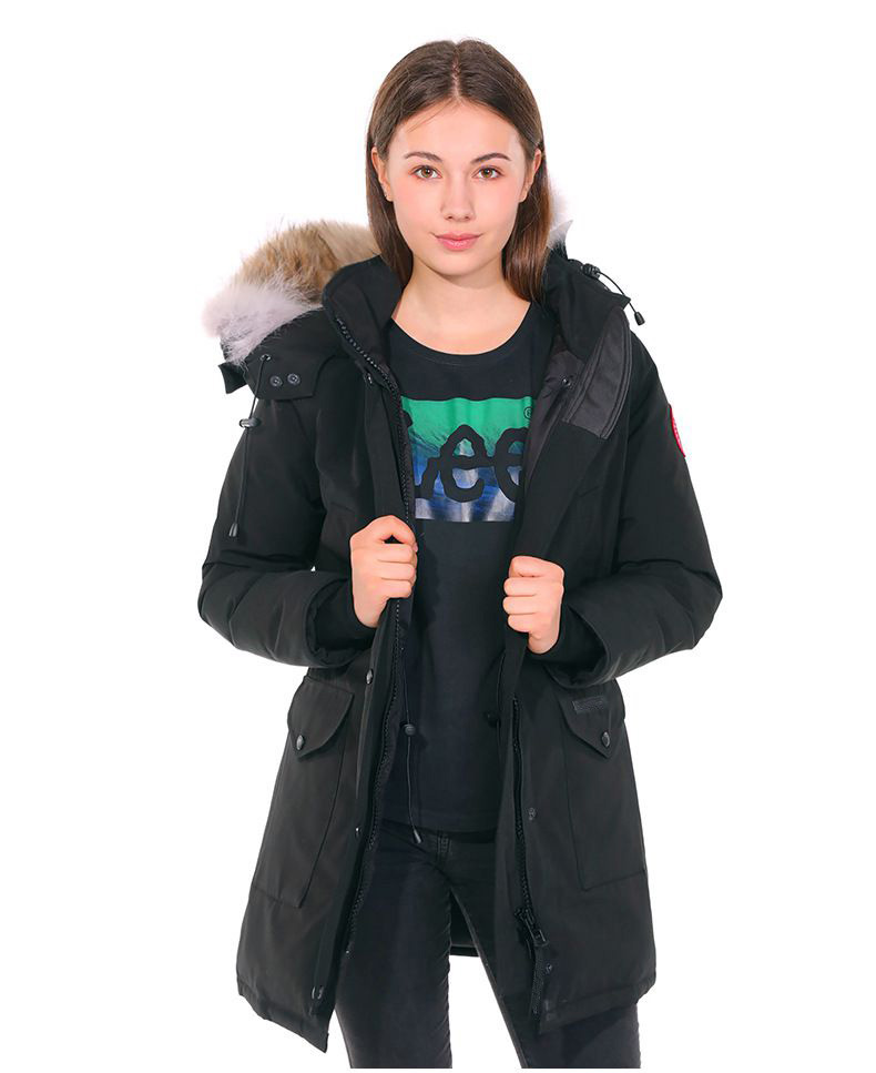 

Winter New Brand Canada Women's jocket Down Bomber Hooded Warm Coat Fur outdoor Windbreaker parka Doudoune Free Shipping, Black