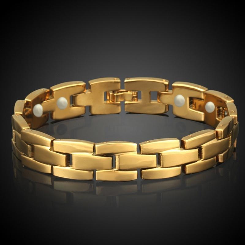 

Magnet Bracelet Men Jewelry Wholesale Braslet 2020 Gold Color Chain Link Bracelet Male Gift Rock Style Wristband Pulseiras S508