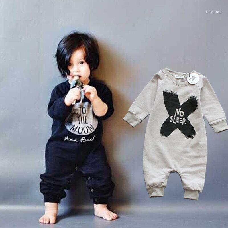 

Spring Autumn Fashion Baby Boy Clothes Cotton Baby Girl Romper Long Sleeve Jumpsuit One-pieces No Sleep to the Moon BR0741, As picture