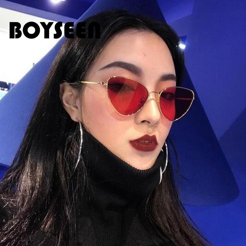 

Sunglasses BOYSEEN Cat Eye Metal Trend Street Shooting Glasses Men And Women Retro