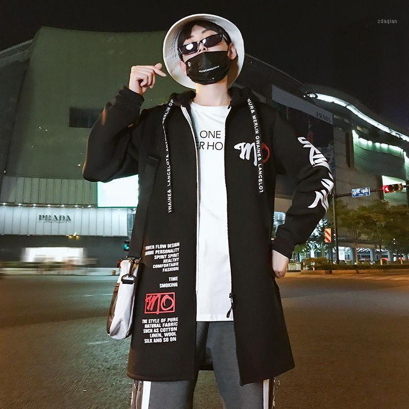 

Spring Autumn Winter Mid-Long Hoodless Windbreaker Trench Men's Youth Students Plus Velvet Thick Coat Jacket Warm Large Size1, Black thin