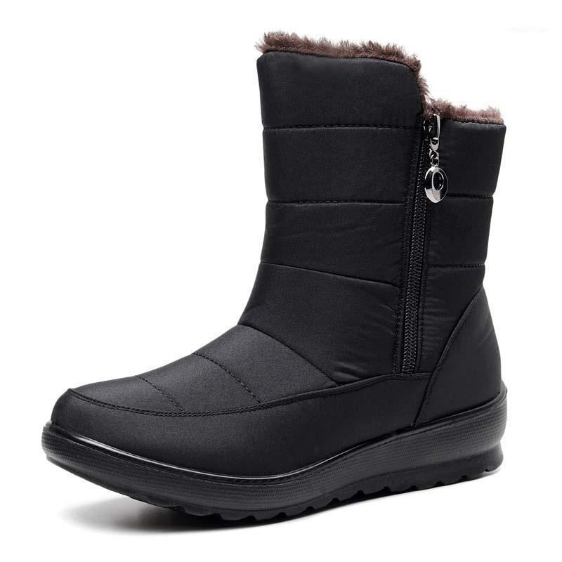 

Women Shoes Waterproof Boots Female Winter 2020 Cotton Fabric Hot Fashion Casual Shoe For Woman Zipper Women Boots Botas Mujer1, Black