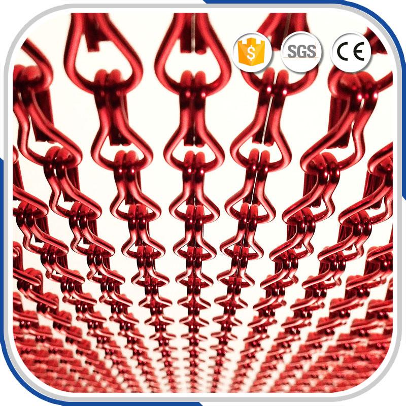 

Fashionable and Brilliant Aluminium Chain Curtain, Red