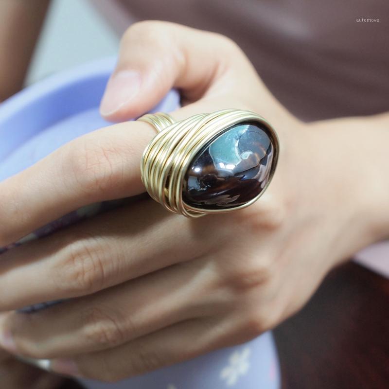 

Boho Ceramic Rings Handmade Metal Wire Statement Finger Rings Accessories Party Wedding For Women Jewelry UKMOC1