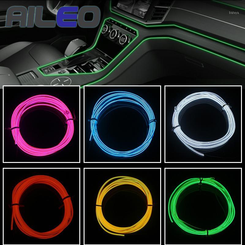 

Car Interior Lighting 1M 2M 3M 5M Auto LED Strip Garland EL Wire Rope Tube Line flexible Neon Light With 12V Cigarette Drive USB1, As pic