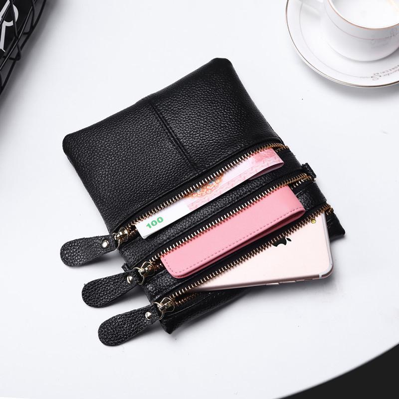 

2021 New Fashion Cute Mini Leather Small Square Bag Wallet Genuine Leather Bag Purses and Shoulder Crossbody, Black