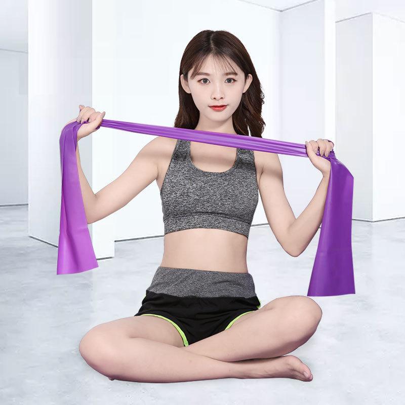 

Yoga Stretch Resistance Band Exercise Fitness Band Training Elastic Exercise Fitness Rubber 150*15cm Natural Rubber Yoga Rope1, Blue