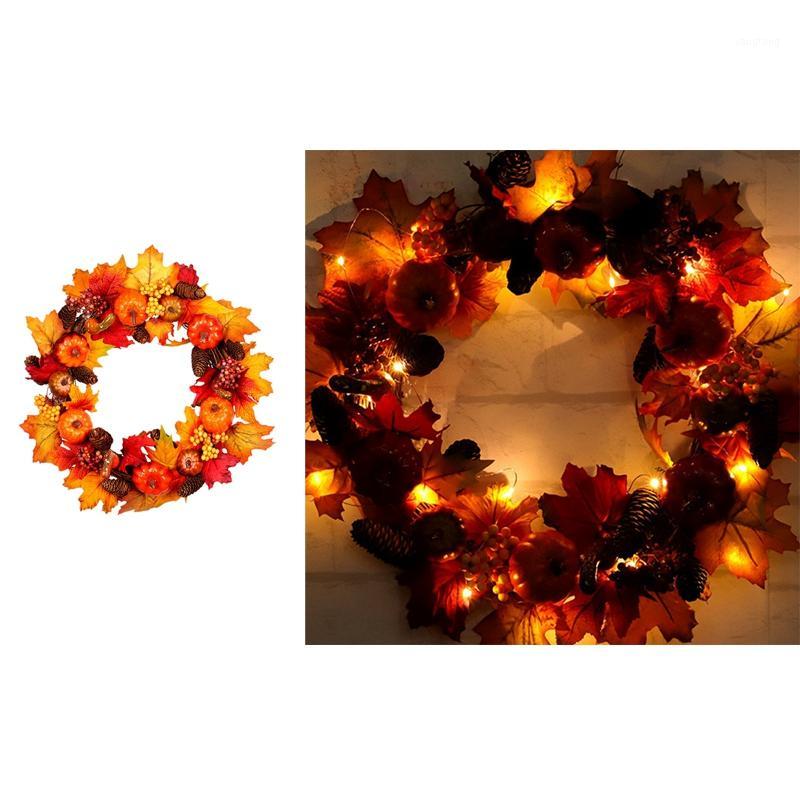 

Hot Sale 45Cm Pumpkin Wreath Front Door Display Garland Wall Window Spooky Halloween Christmas Home Decor Thanksgiving Festive D1, Type1