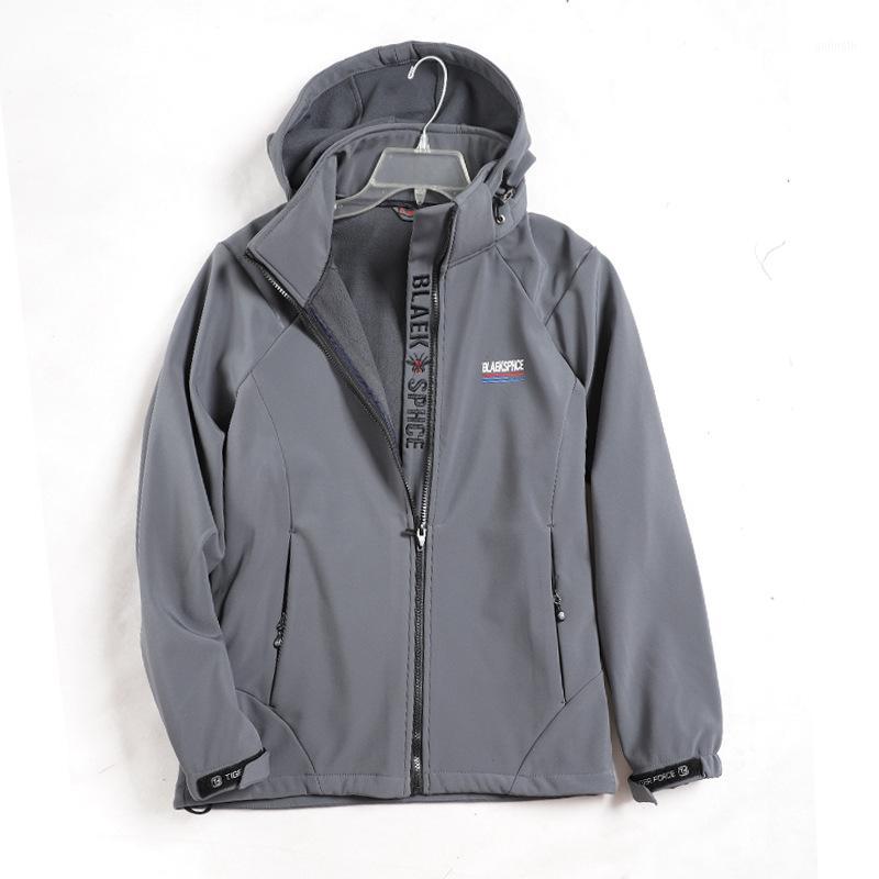 

New Sports Outdoor Brand Clothing Waterproof Windproof Fleece Soft shell Camping Jackets Men Hiking Hunting Fishing Jacket1, Blue