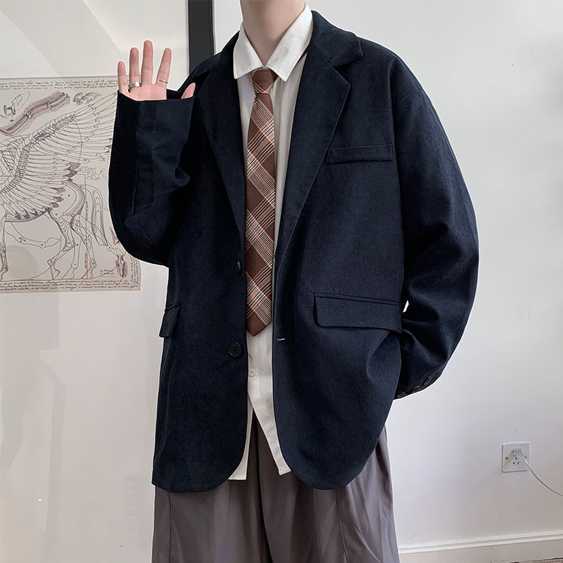 

Men's Suits 2021 Spring and Winter Thin New Great Wild Size Suit Young Clothes VBX3, Black