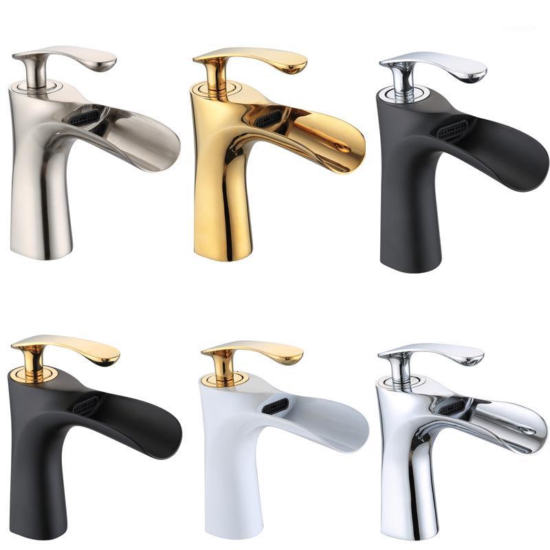 

New Bathroom Basin Faucet Solid Brass Specail Sink Mixer Tap Hot & Cold Waterfall Basin Faucet1