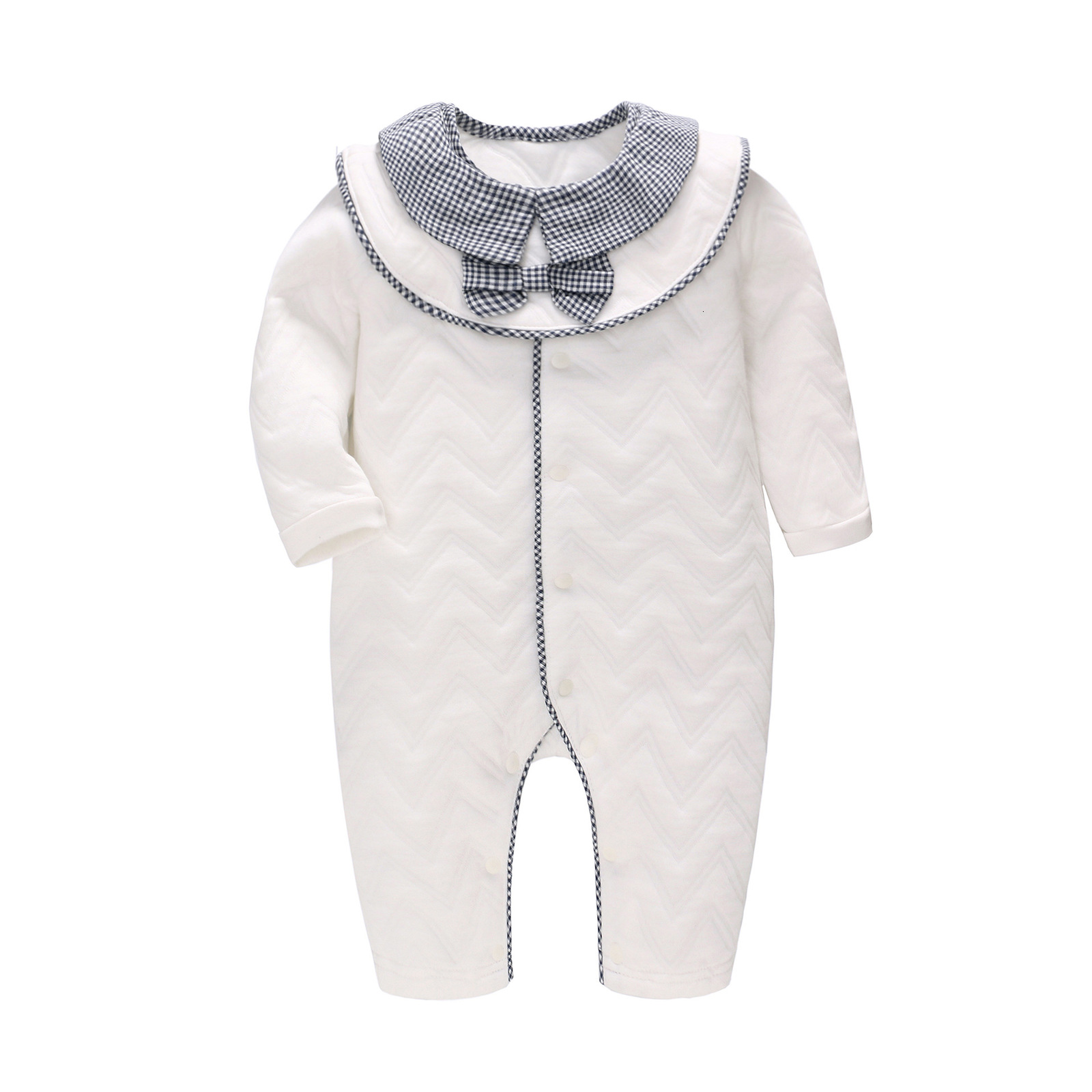 

2021 New Rompers Winter Warm Air Cotton Clothing Set for Boys Infant Clothes Newborn Overalls Baby Jumpsuit with Bow Bib T3ty, White