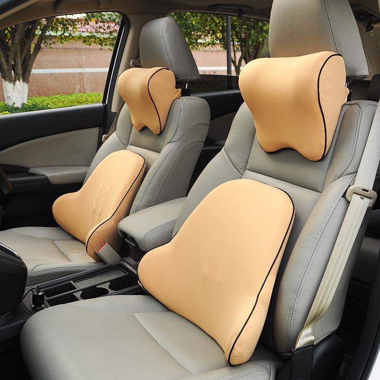 

comfortable car seat chair lumbar support cushion neck pillow set neck rest memory cotton car accessories