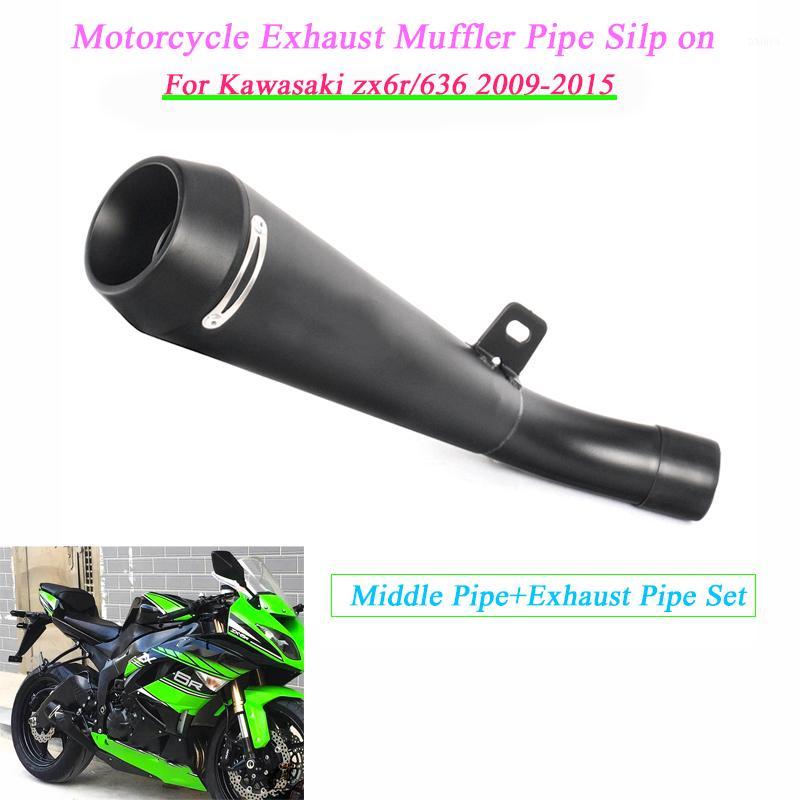 

Motorcycle Tail Exhaust Muffler Pipe Middle Pipe System Set Silp on for zx6r ZX636 2009-20201