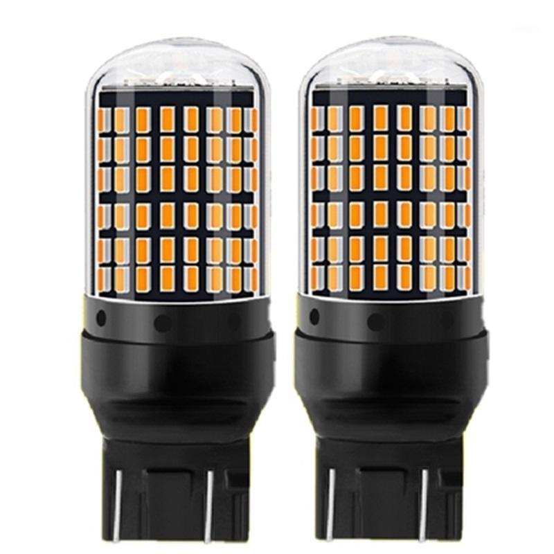 

2PCS T20 7443 W21/5W CANBUS NO ERROR 144 LED Car Turn Signal Lamp Auto Brake Bulb Daytime Running Light White Red Amber1, As pic