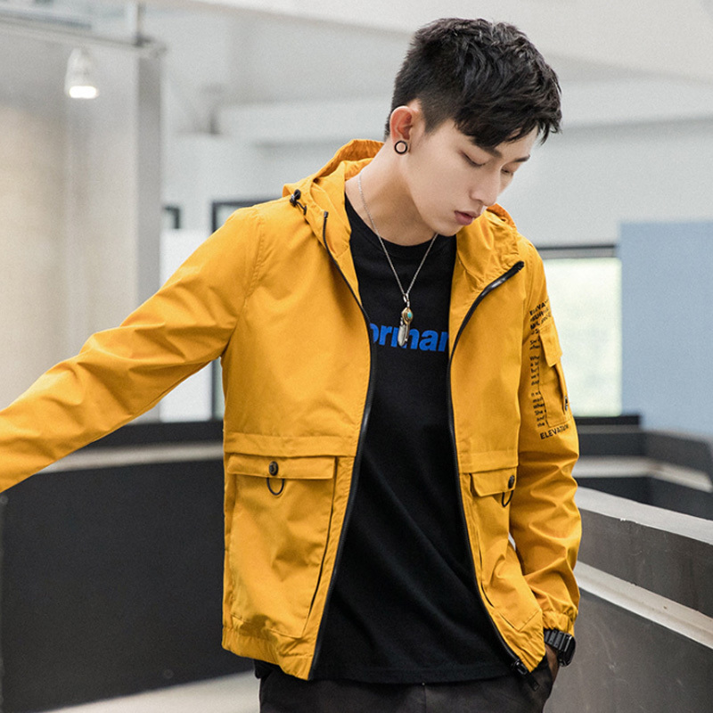 

2020 New autumn arrival fashion with casual loose hoodie jackets printed solid jacket plus size 4xl men's clothes 0F9Q, Gold