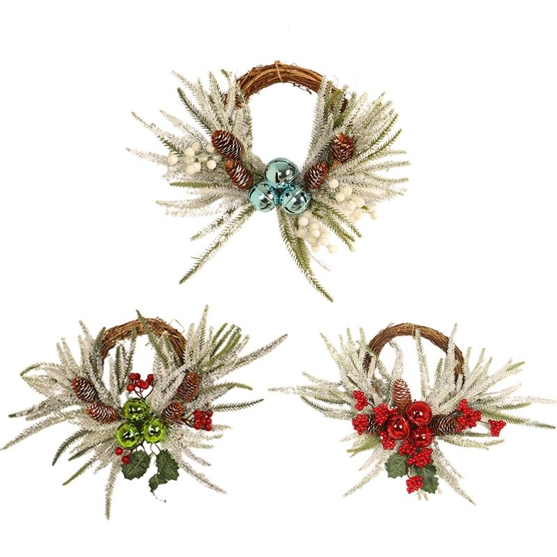 

Merry Christmas Wreaths Decorations for Front Door, Xmas Garland Ornament Artificial Home Decor, Diy, New Years, Blue