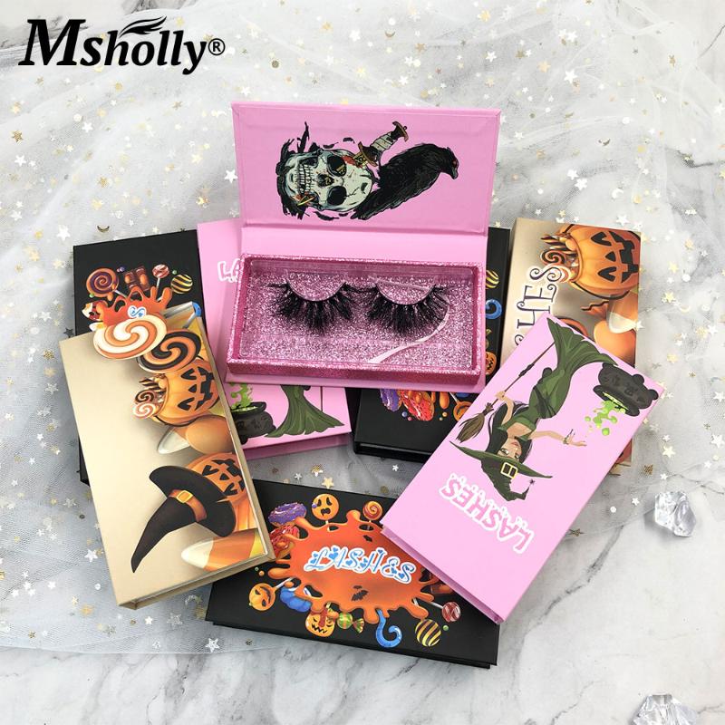 

25mm Mink Eyelashes In Bulk 3d Mink Lash Boxes Make up Magnetic Packaging Lashes Wholesale Halloween Holiday False Eyelashes